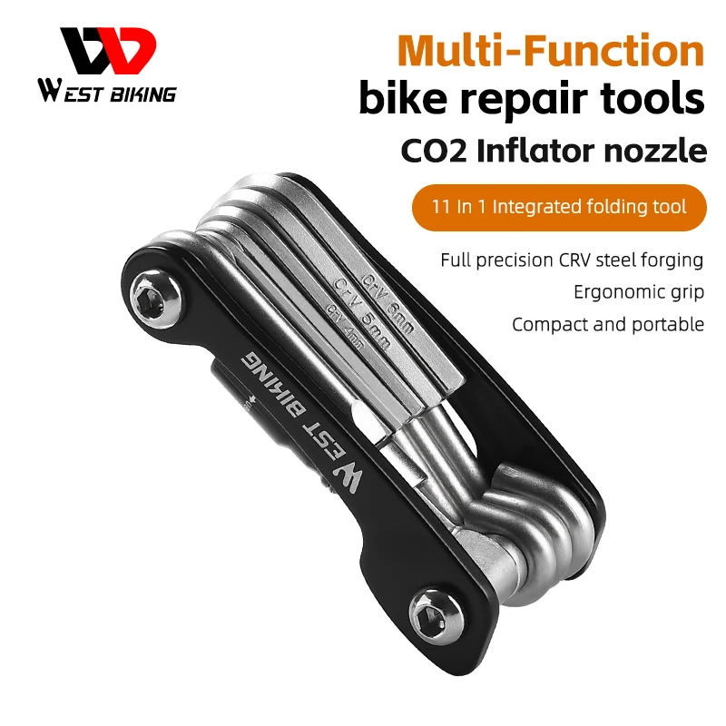 WEST BIKING Mini 11 In 1 Repair Tool Cycling Multi Bike Accessories Set Bicycle Repair Tools Durable Convenience Bike Tool Set