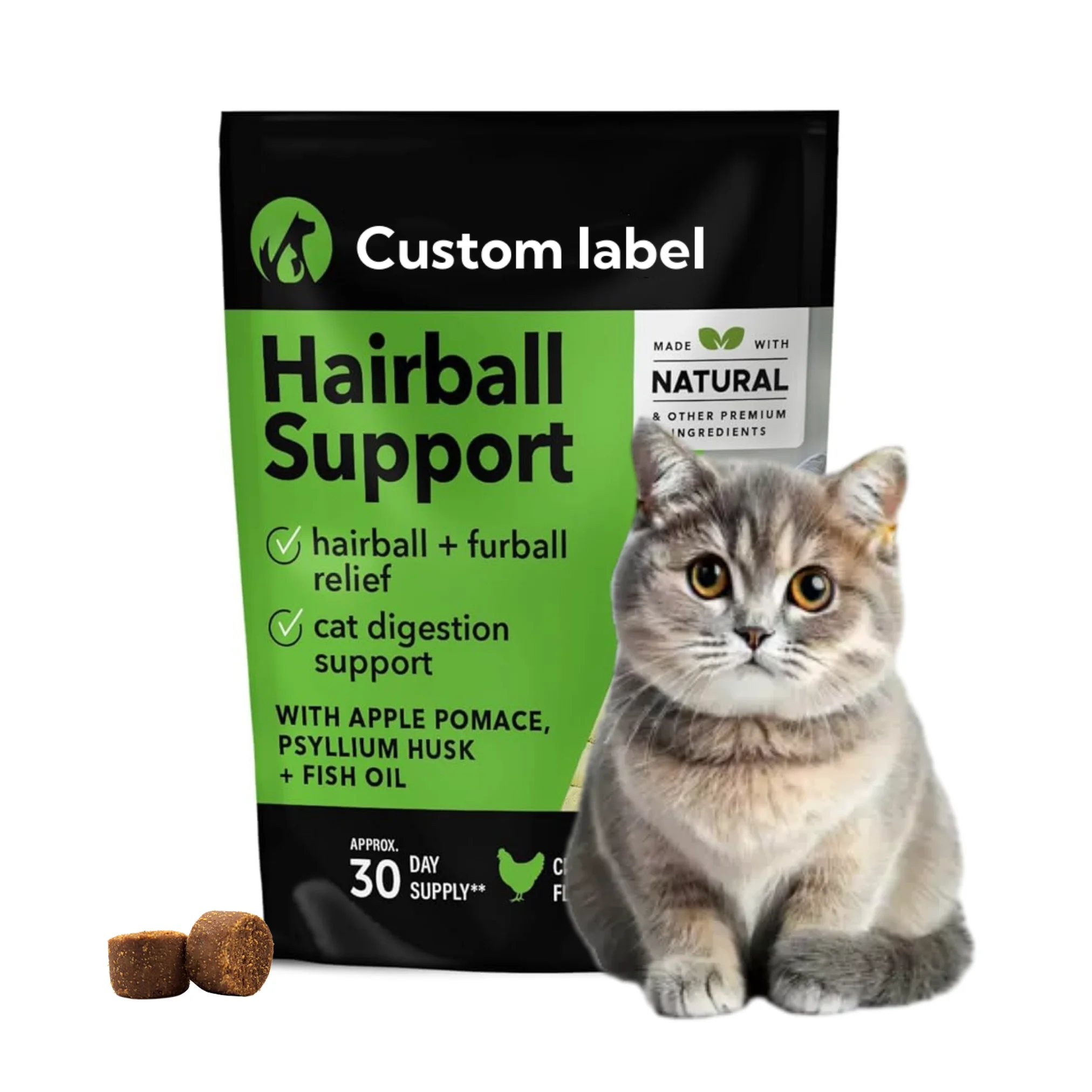 Private Brand Pet Honesty Natural Supplement Nutritional Pet Supplement for Pet Hairball Control Soft Chews Provide Free Sample