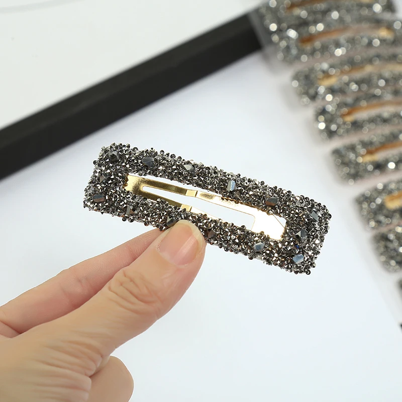 Wholesale Rhinestone Alloy Side Clip Girls Daily Hair Accessories Professional Hair Clip For Women