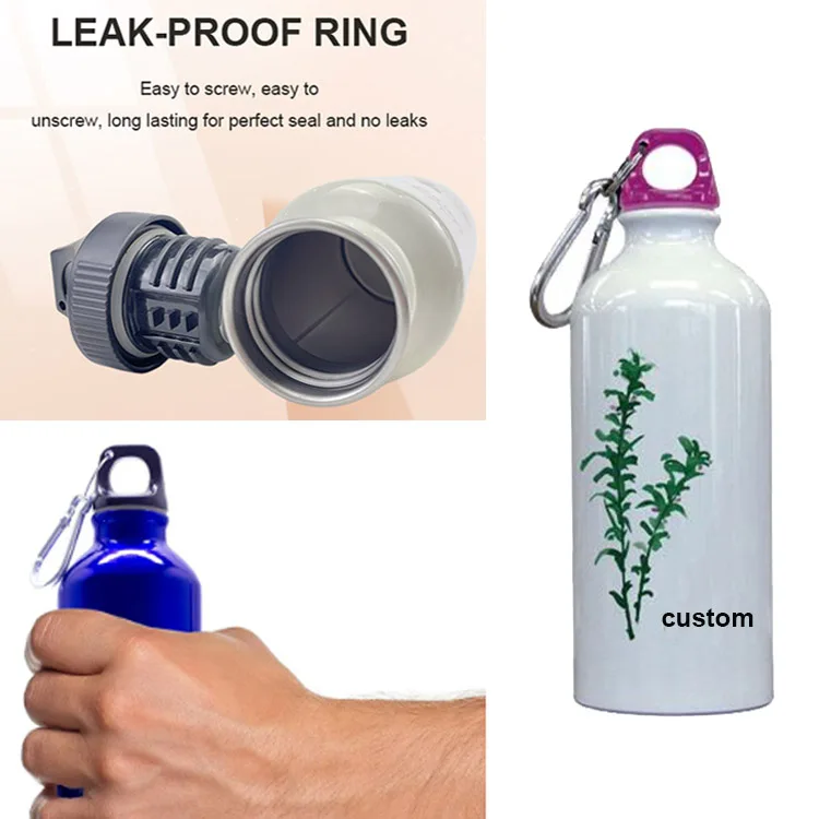 Многоразовая дорожная Герметичная Бутылка, экологически чистая Спортивная бутылка для воды для кемпинга, велосипеда, алюминиевая бутылка для воды на заказ 500 мл
