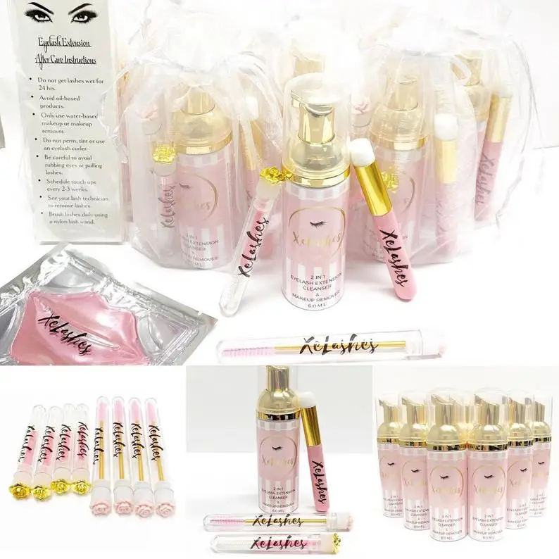 Private Label High Quality Clean Eyelash Lash Shampoo with Cleanser Brush Gentle Deep Remove Eyelash Cleansing Foam