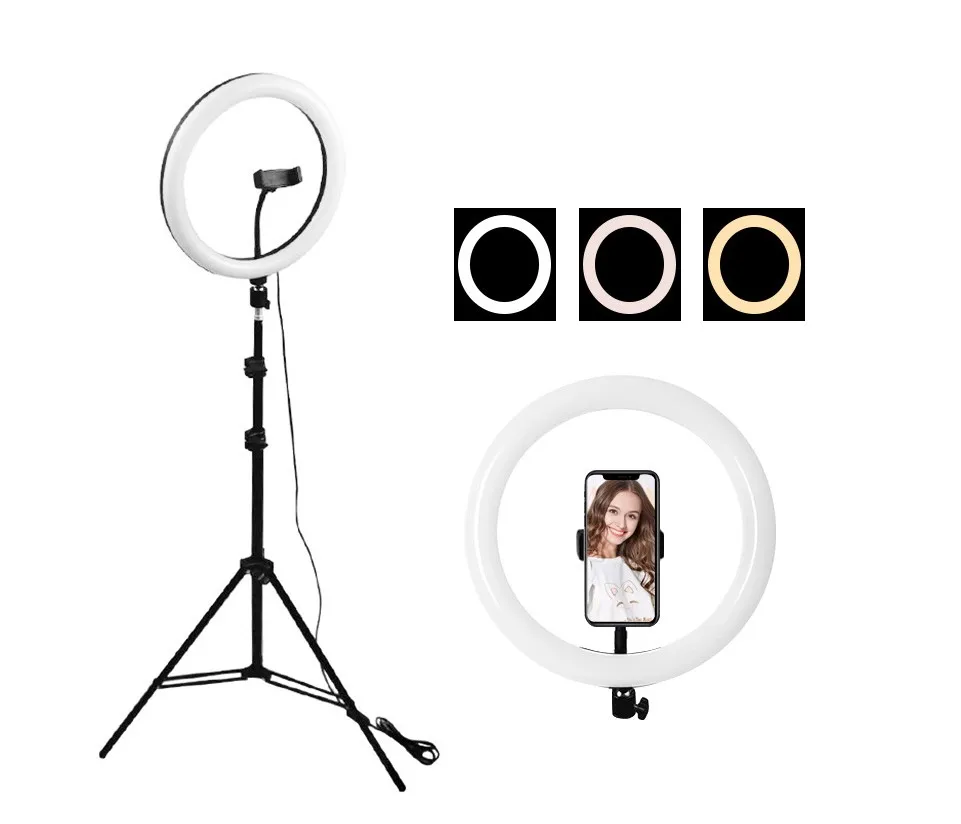 10 Inch 26cm LED Ring Light with 2.1M Tripod Stand Selfie Ring Makeup Fill Light Live Broadcast Beauty Photography Photo Light