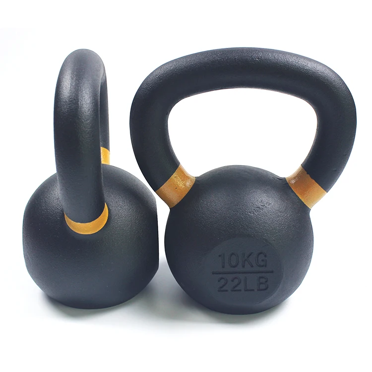 Powder Coated Cast Iron Competition Kettlebell With Wide Handles And Flat Bottoms