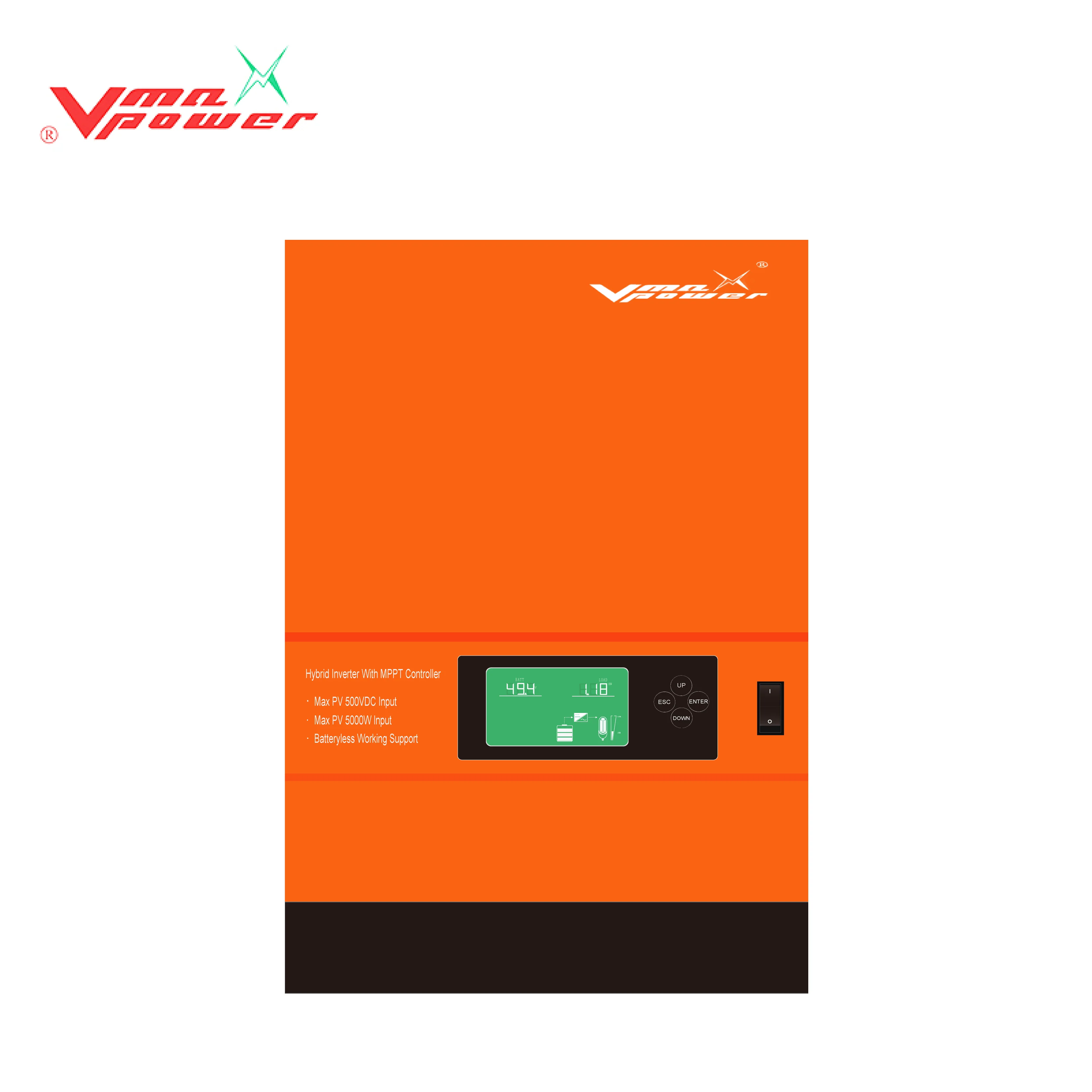 Vmaxpower Factory direct 3kva mppt inverter 3000 watt pure sine wave inverter charger 24v 3000w power inverter power supply