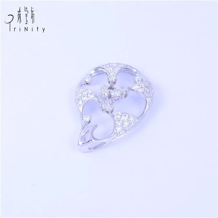  Новый продукт 18 К Solid White Gold Diamond Подвеска модные украшения для