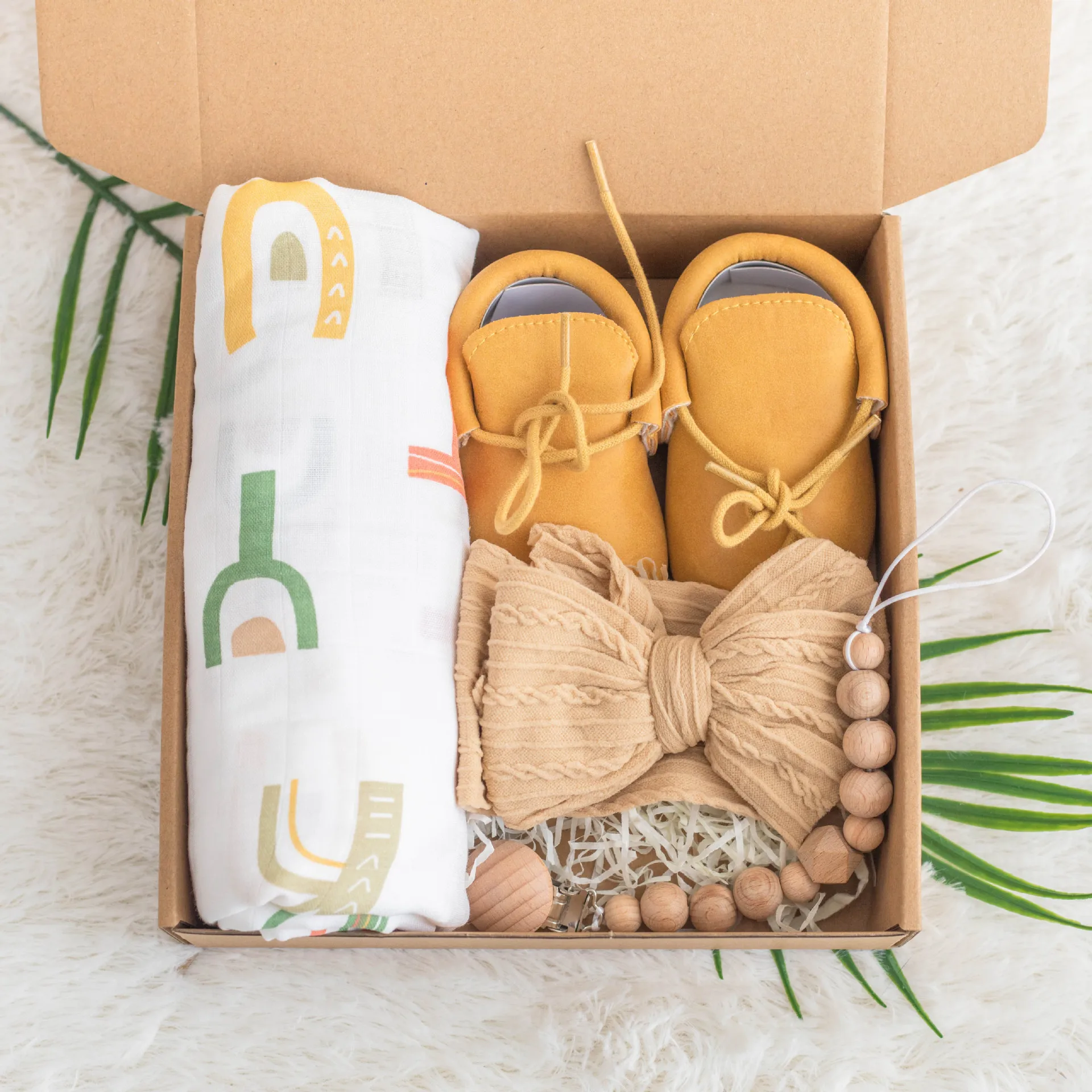 4Pics/Set Baby Comfort Swaddle Shoes Set  All-cotton Cloth Baby Shoes Headband Set Baby Birth Gift Wholesale