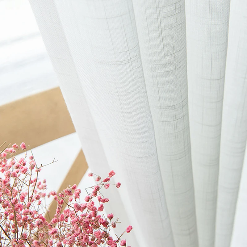 Заводская поставка новейшая мягкая льняная ткань прозрачная занавеска