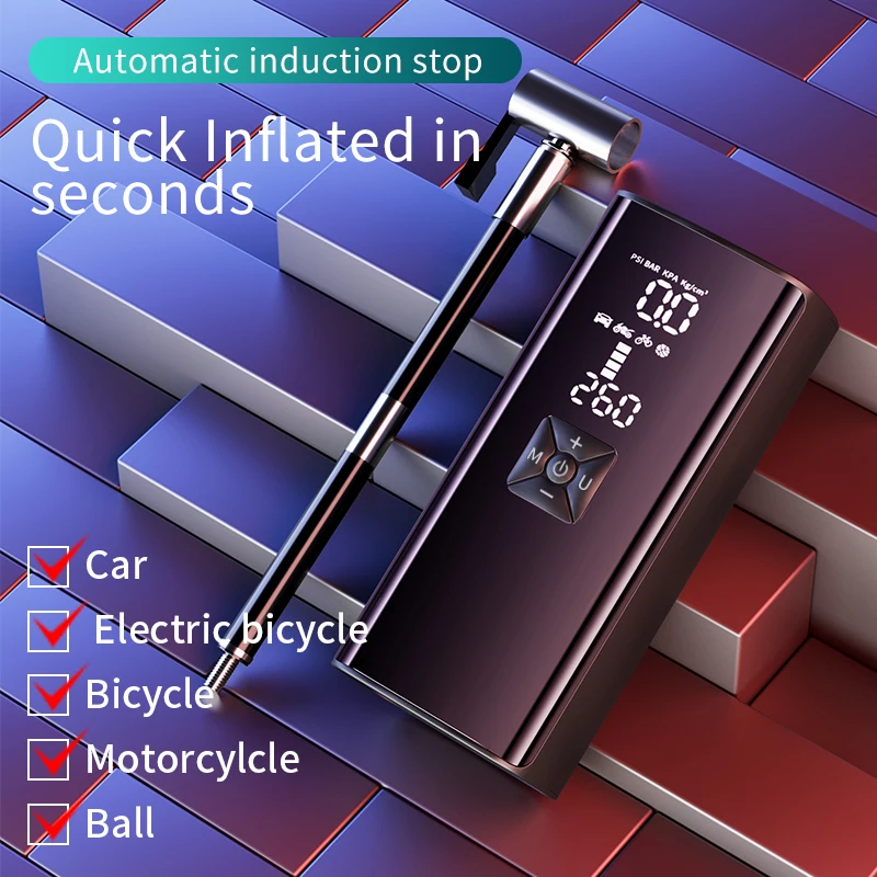 New Products 2023 Electric Car Bicycle Air Pump 12V 150PSI Rechargeable Tire Inflator Wireless Compressor Digital Pump