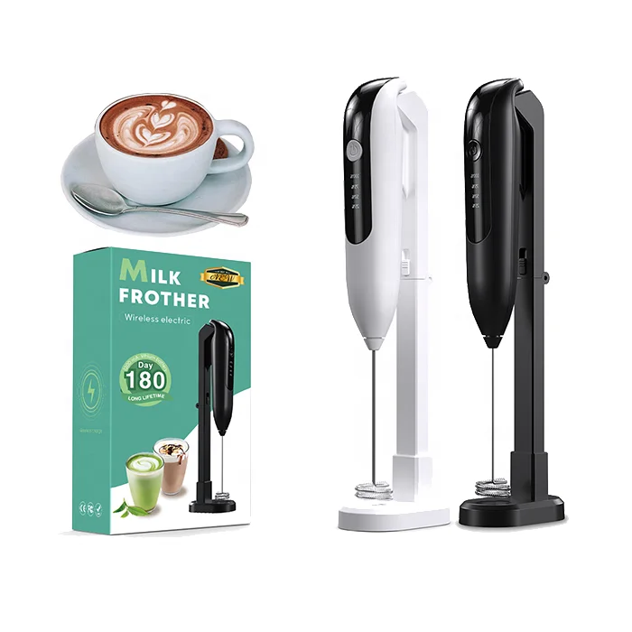 Kitchen Powerful Milk Frother for Coffee Handheld Electric Whisk Mini Blender And Mixer Coffee Frother for Frappe With Stand