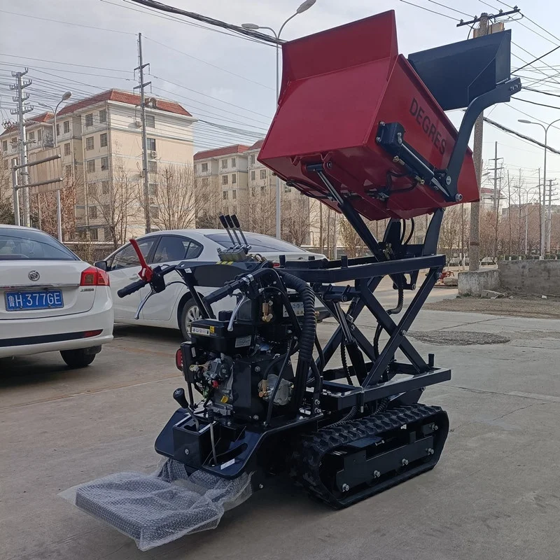 Оптовая продажа многофункциональный мини-транспортер самосвал 10 л.с. бензиновый/дизельный двигатель мини-самосвал