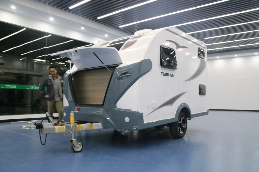 China Small RV Electric Motorhome Accessories Camper For Truck With Fridge Bathroom Toilet Bed Furniture Caravans Travel Trailer
