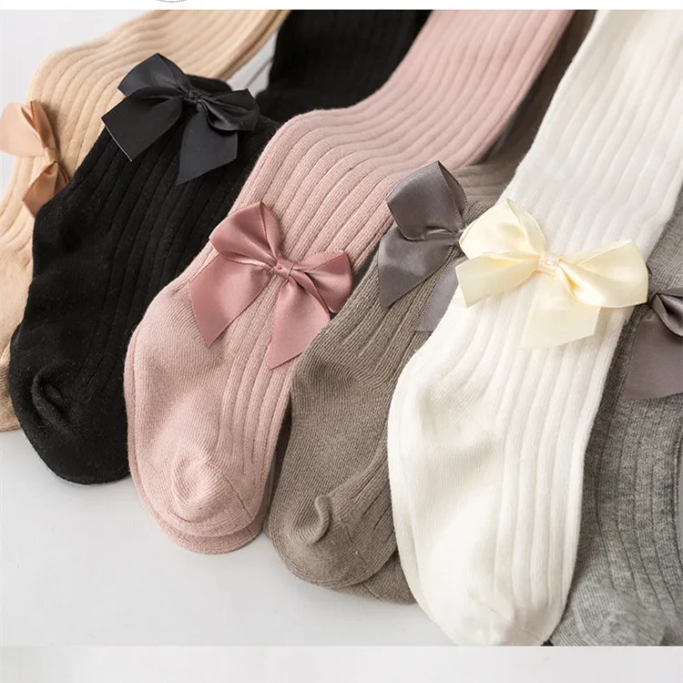 2022 Baby Toddler Infant Tights High Quality 100% Combed Cotton Kids Children Girls Ribbed Cable Knitted Tights Pantyhose