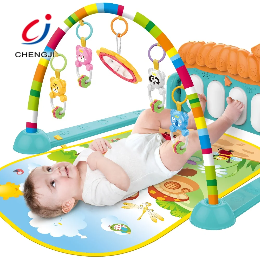 
Safety foot pedal removable rattle gym piano fitness rack baby with light and music 