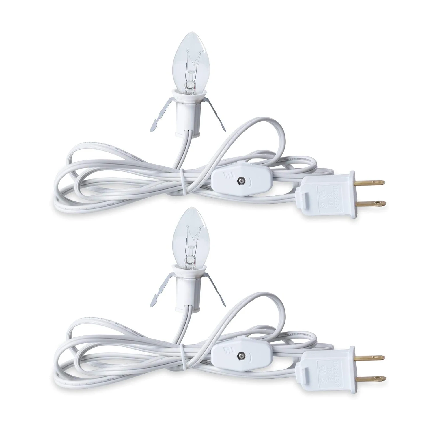 night light power cord 6 feet with butterfly socket fused plug power cord