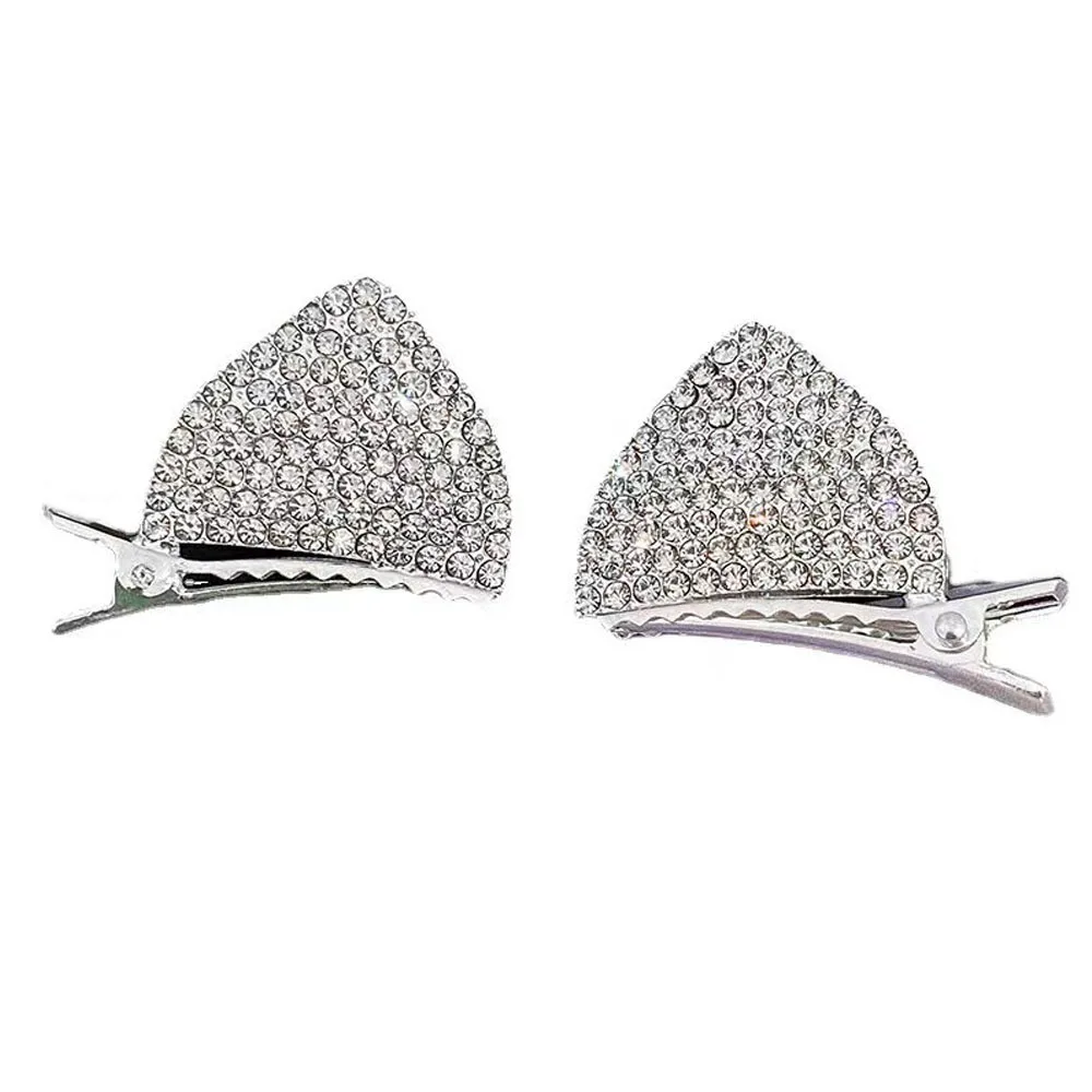 New Style Shiny Zircon Embellished Cat Ears Hairpin Cute Temperament Ladies Hair Accessories Wholesale Gift Ideas