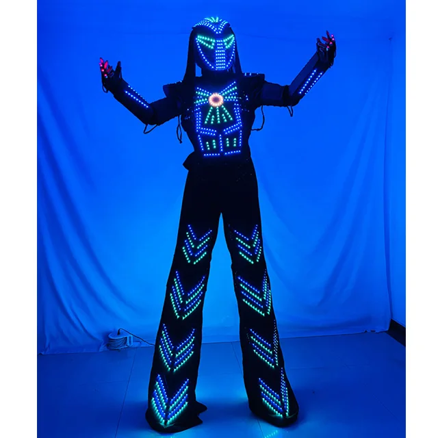 LED robot Luminous Performance clothing factory price Ffst shipping halloween music festival wedding bar party led robot costume