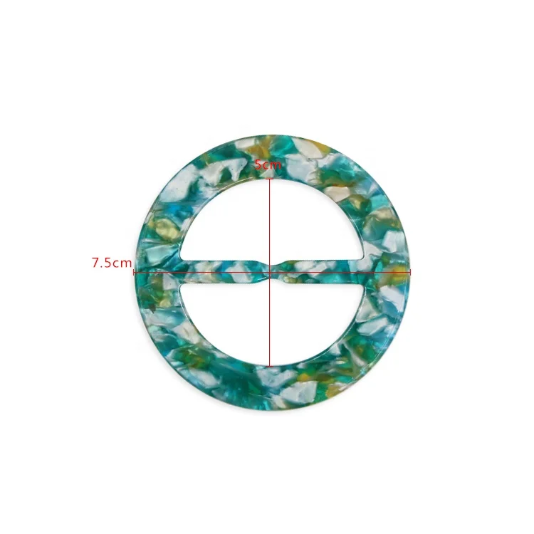 Garment accessories colored plastic round green ring buckle resin acetate acrylic tortoiseshell buckle for clothing shoes coat