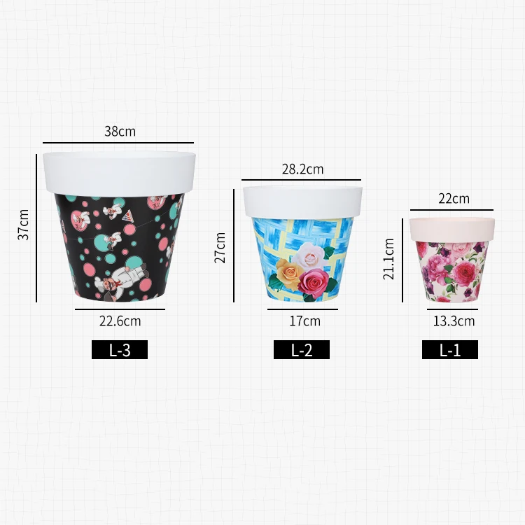 Wholesale Garden Suppliers Plastic Luxury Tall Self Watering Plant  Vase Wire Drawing Flower Pot & Planters For Home Decor