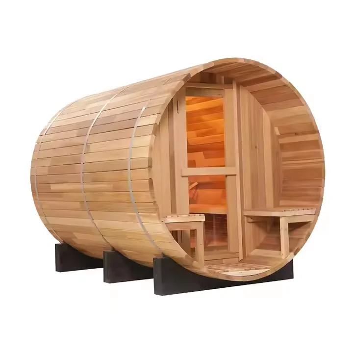 Wholesale Red Cedar Saunas Outdoor Barrel Sauna Dry Steam Room Wood Burning