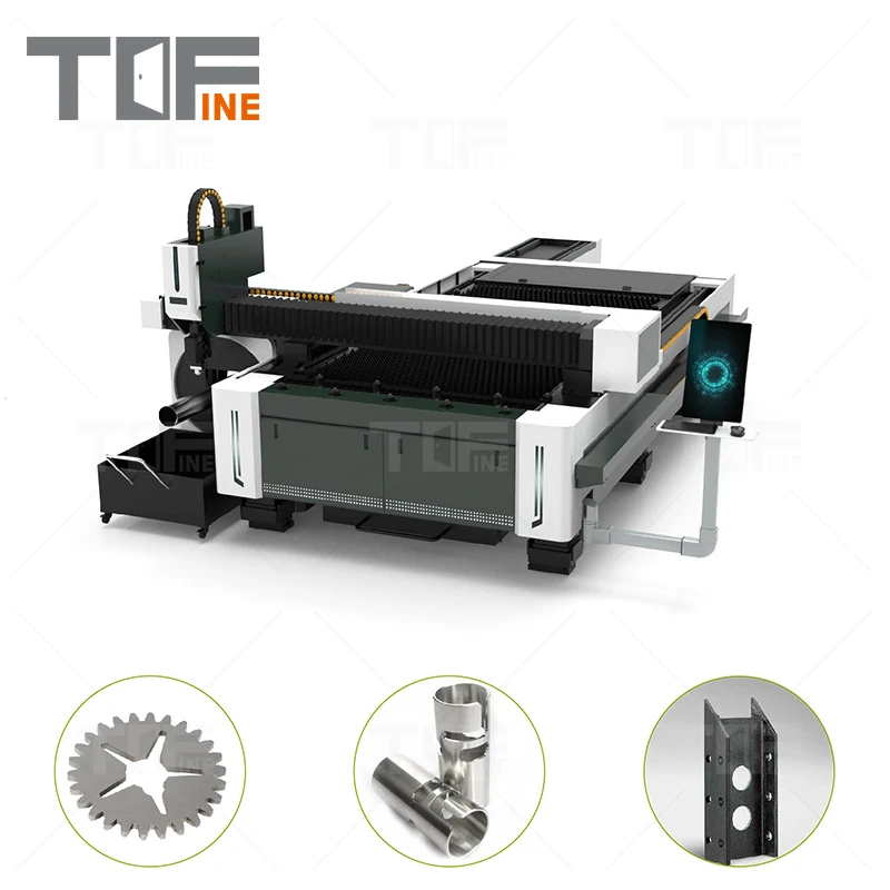 500w 1310 6012 5aixs 5 Axis Gantry Sheet & Tube Marble Bed Fiber Laser Cutting Machine For Metal With Bev Exchange Table