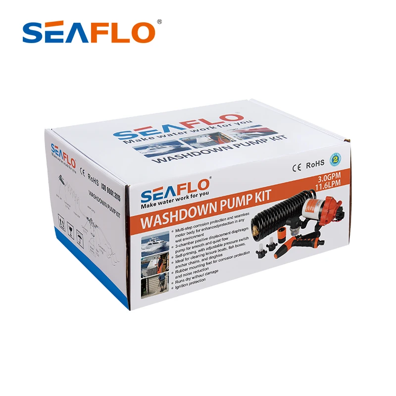 Seaflo 33 series 6M Hosecoil  Washdown system    Trigger 12V DC  high pressure water pump for Car washing equipment
