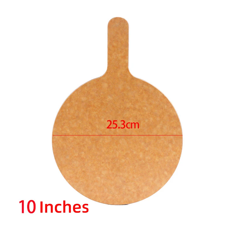 High quality recycle wooden pizza tray round 10inch pizza slice tray with handle pizza serving tray cutting board