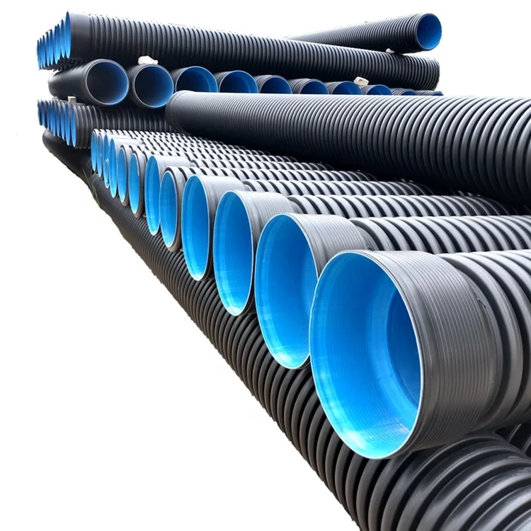 steel reinforced drain perforated corrugated drainage 800MM 1000mm 1200mm 1500mm sn4 sn8 sn6 hdpe double wall corrugated pipe
