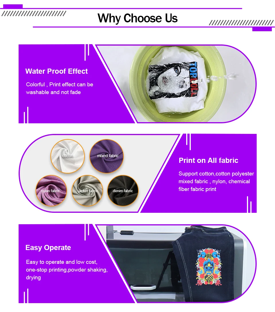 Colorsun 42CM XP600 DTF printer impresoras dtf  T-shirt Printer With Automatic DTF Shaker