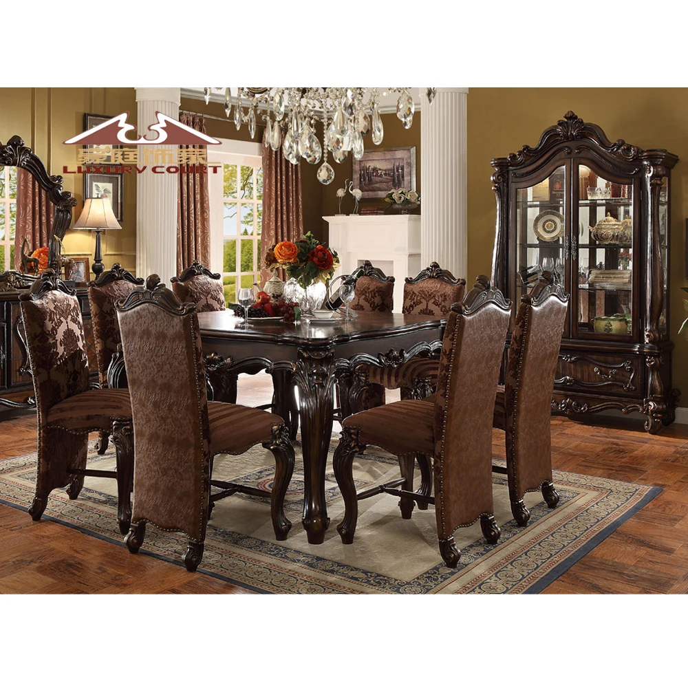 Hot Sell Home Furniture Luxury Dining Table European Designs Wooden Dining Table