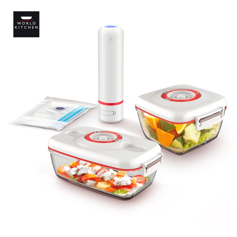 Вакуумная уплотнитель ящик для хранения продуктов питания с герметичной крышкой, долгое время свежий timevacuum стекла упаковочная машина