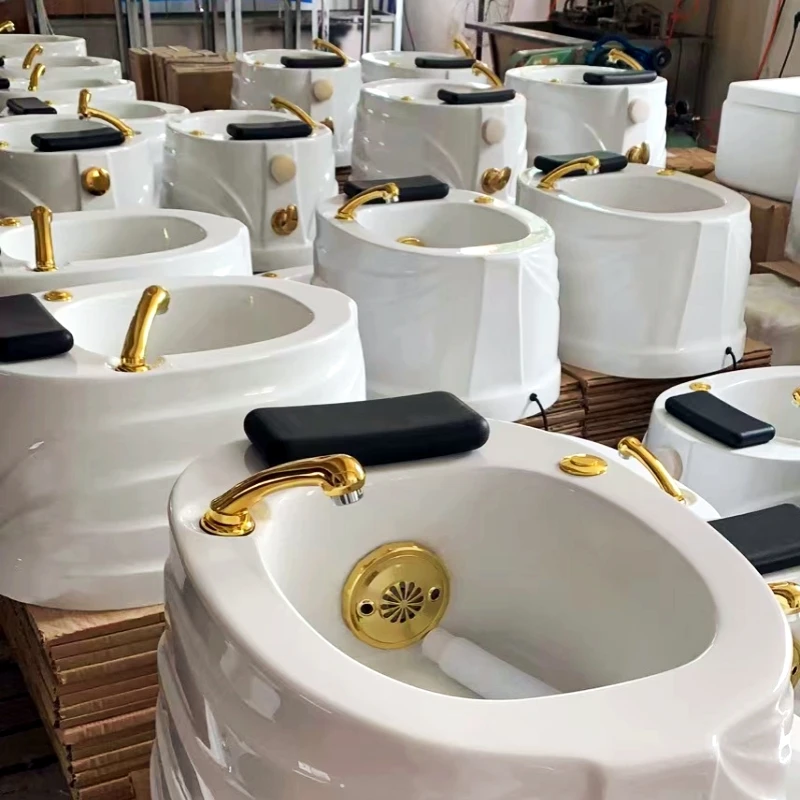 YOYO high quality white pedicure sink hydromassage salon foot spa  pedicure chair foot bath