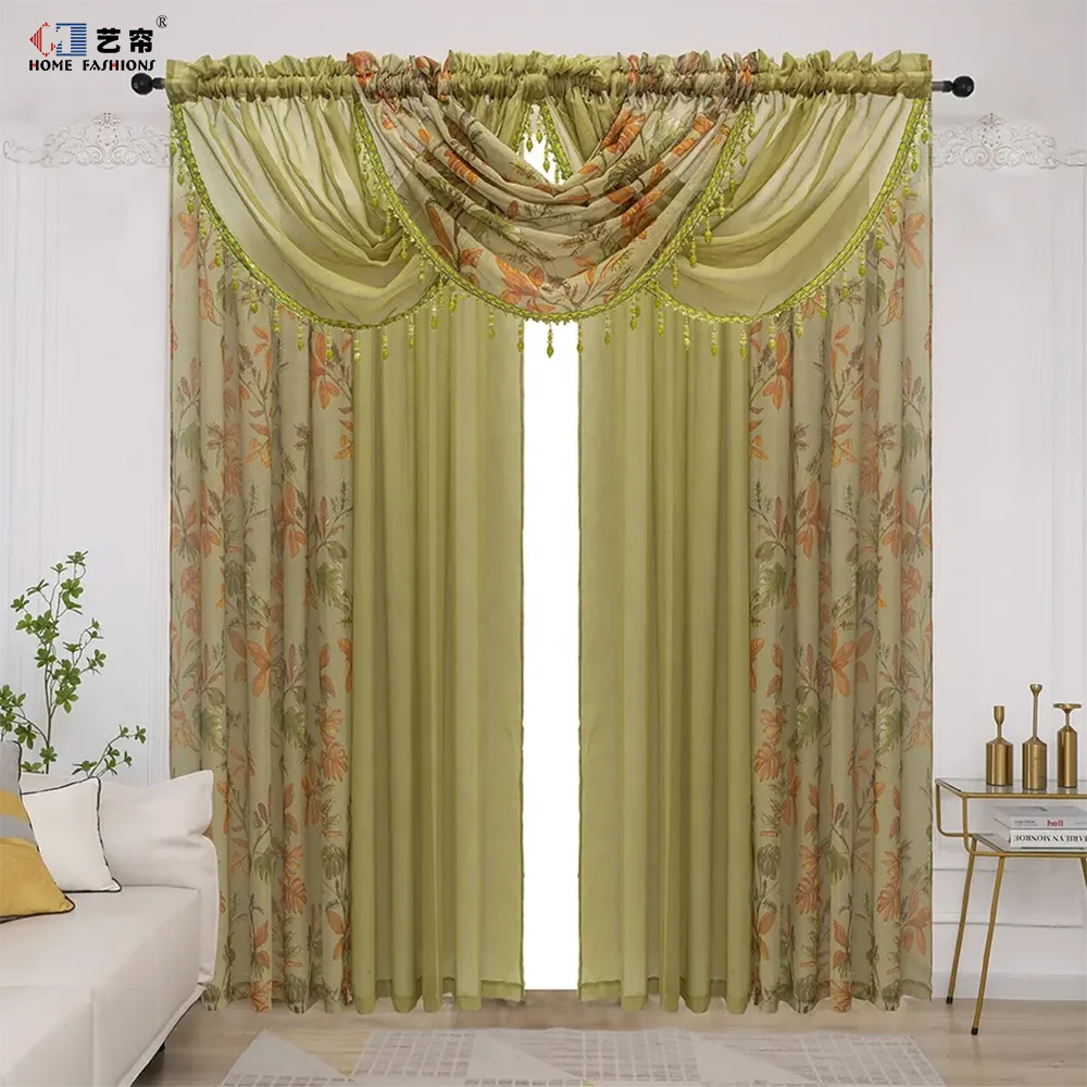 Затемняющие классические оконные шторы из тюля с вышивкой, с принтом, оптом