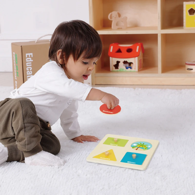 Early education Custom box cognitive card toy hourglass Montessori early 5 in 1  education toys 13-15 month Educational Box