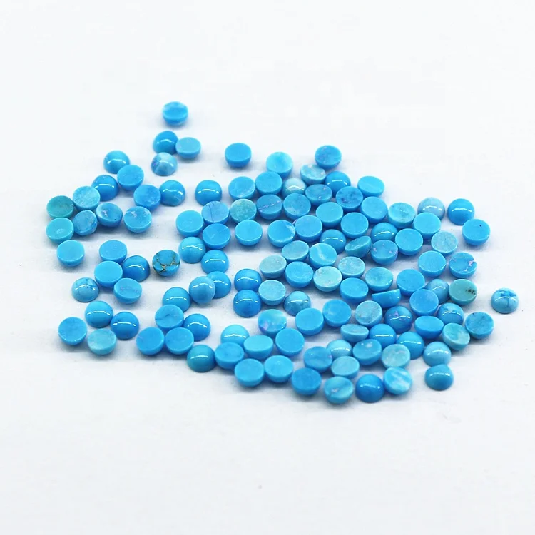 Loose gemstone round cut 2mm turquoise cabochons