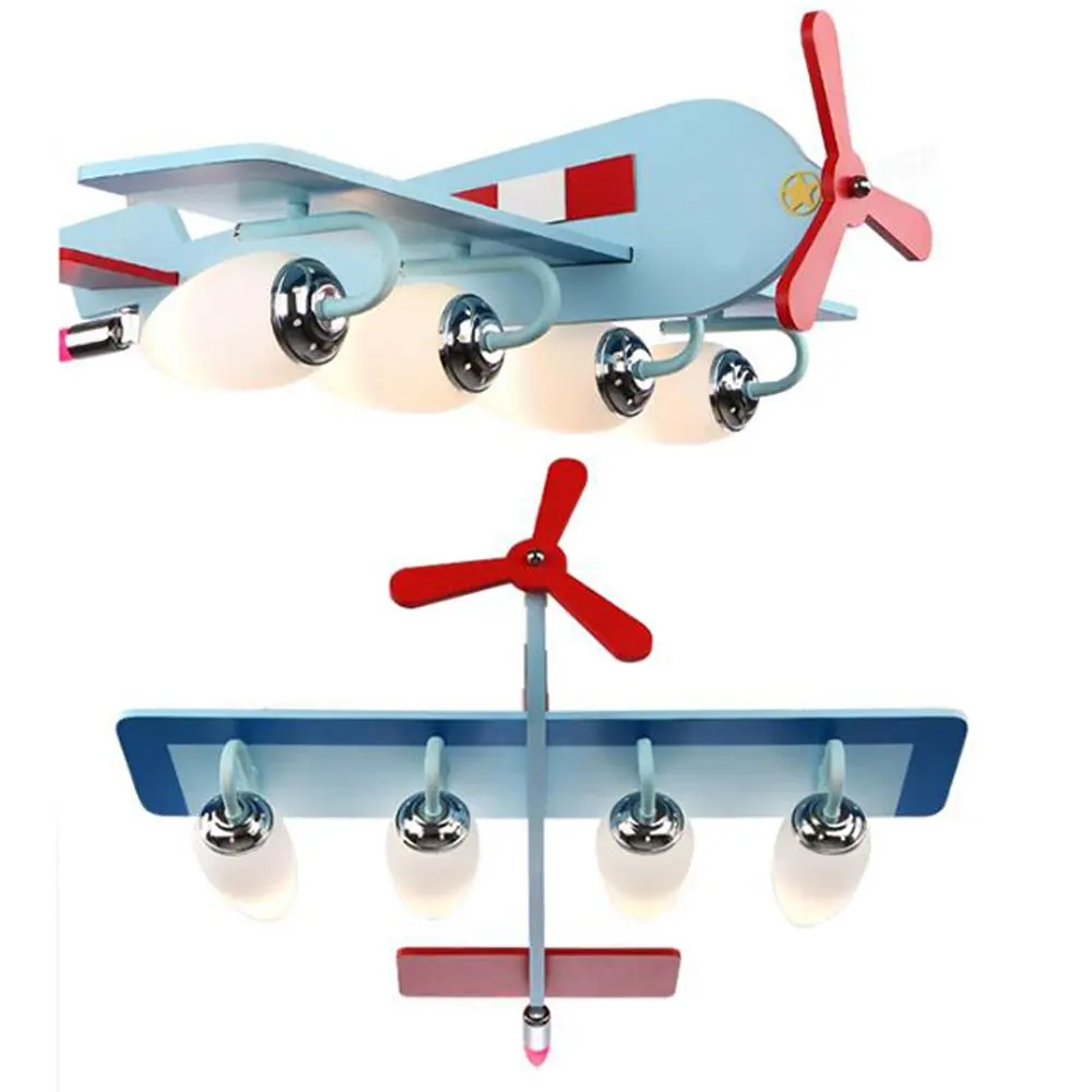 Kids Hanging Lighting Pendant Lights Ceiling Fixture Children Cartoons Aircraft Girls Boys LED Lights