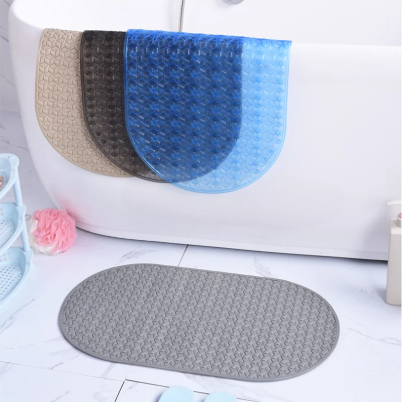 Customizable Bathroom non-slip PVC mat Bamboo weaving pattern Safe and friendly Suction Cup anti slip TPE bath mat