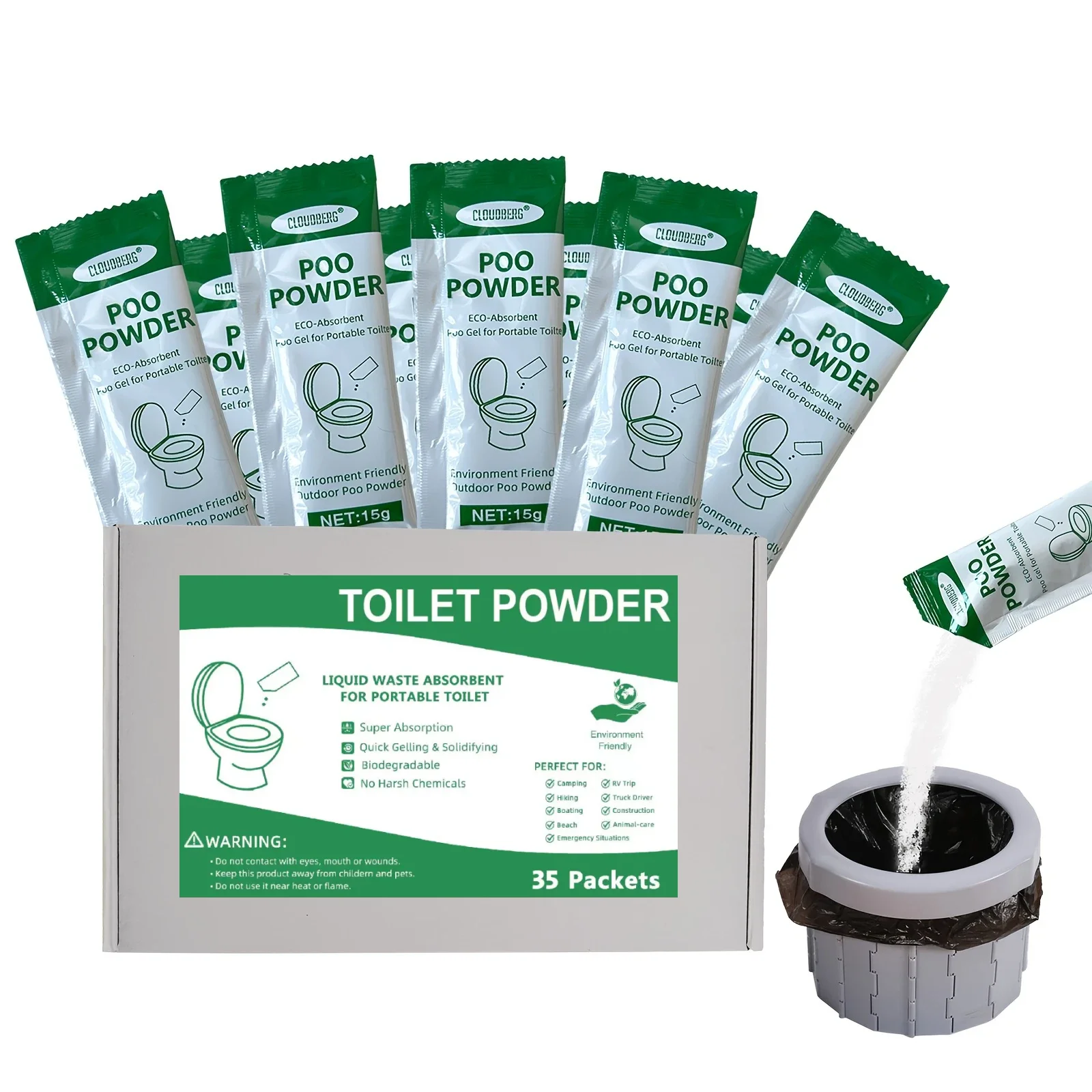 Portable Potty Chemicals Urine Absorber Gel Liquid Super Absorbent Polymer Hydrogel Sap Granules Sachet