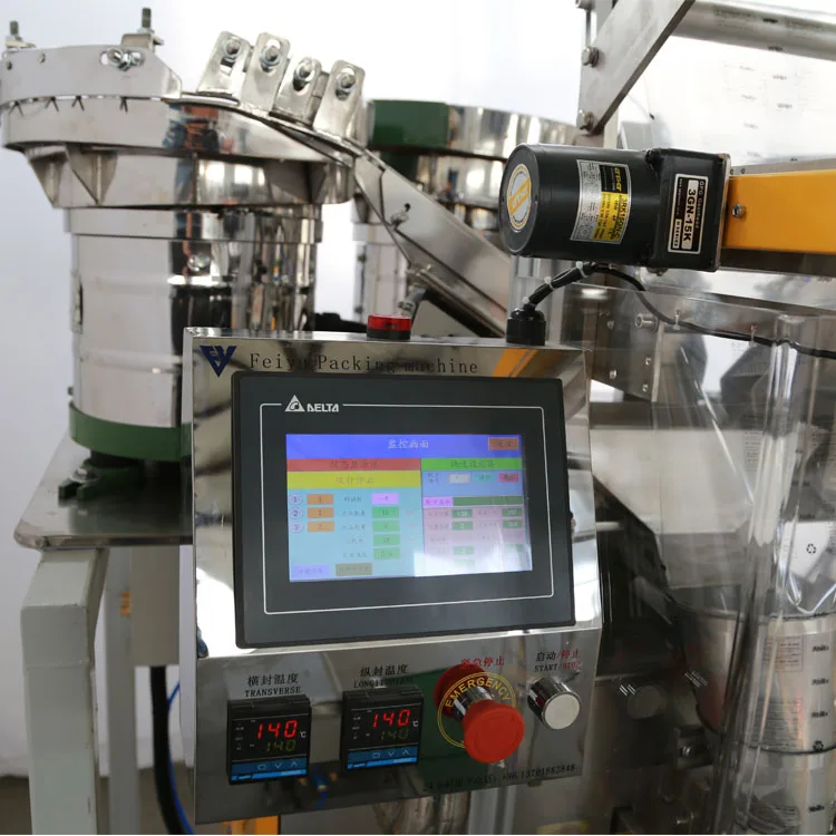 Feiyu Machinery Automatic Button Plastic Spare Parts Counting and Packing Machine with Auto Bagger
