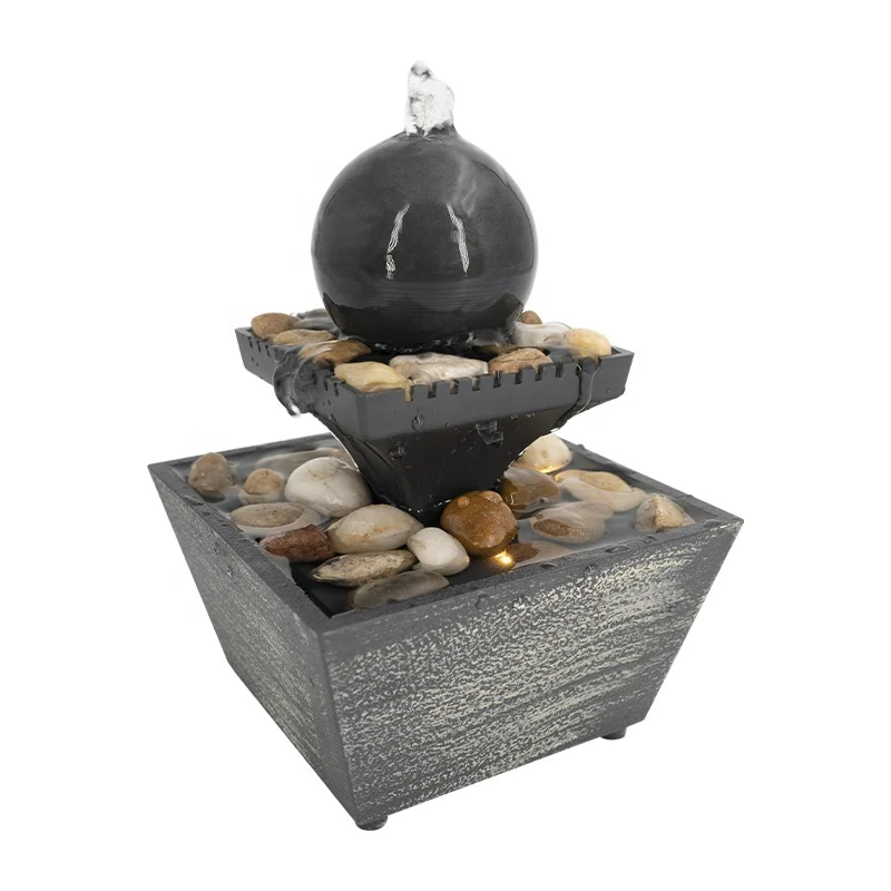 Popular Rockery Gift Home Decor Small Indoor Tabletop Waterfall Fountain Feng Shui Mini Zen Desktop Flowing Water Features Decor