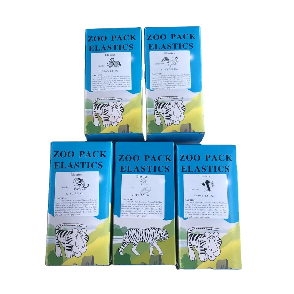 2022 high quality orthodontic zoo pack elastics 6.5OZ elastic orthodontic where buy