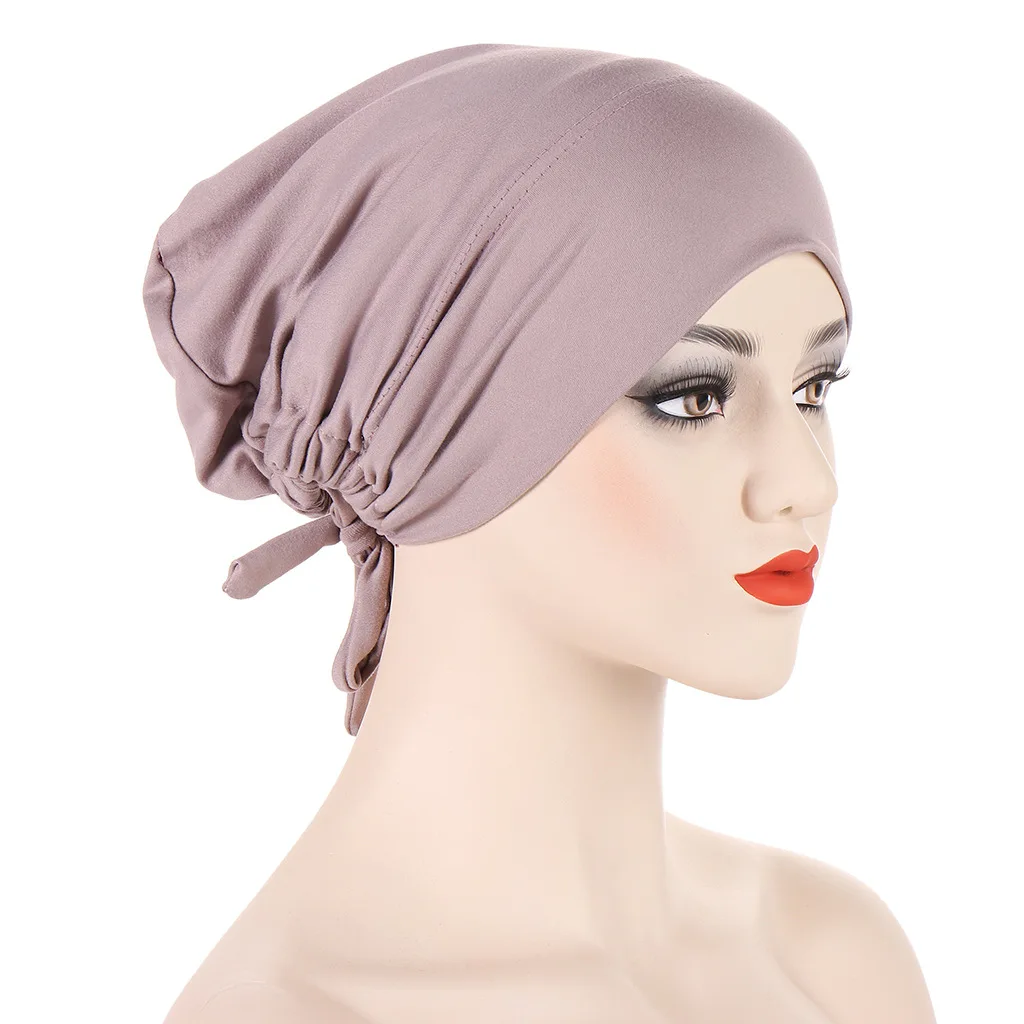 Double-Deck Satin Smooth Bonnet Ethnic Muslim Inner Cap Factory Wholesale HeadScarf Scarf Hijab