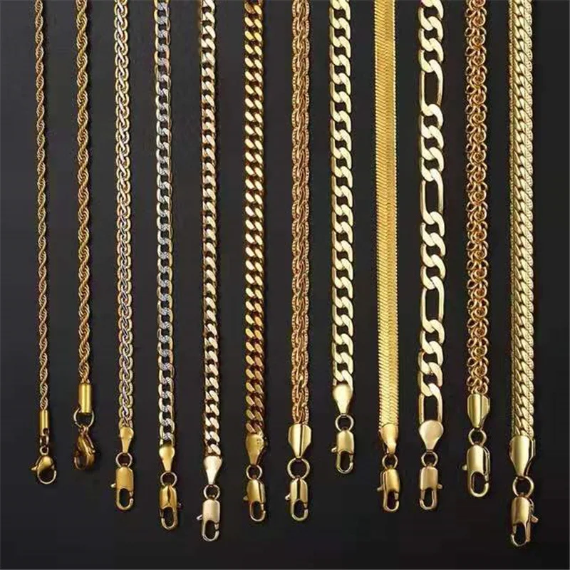 Wholesale Hip Hop Fashion Jewelry Slim Width Custom Logo Franco Chains Gold Rope Chain 14k