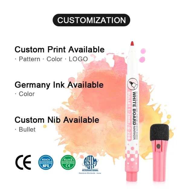 High quality magnetic whiteboard marker pen with eraser