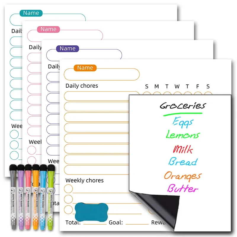 Monthly Planner Dry Erase Boards Fridge Calendar Magnetic Board Whiteboard with Thickened Magnet for Wall Hanging