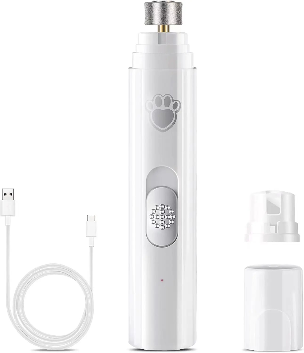 2024 USB Dog Nail Grinder and Trimmer - Cordless & Rechargeable Pet Grooming Tool Made of Durable Plastic