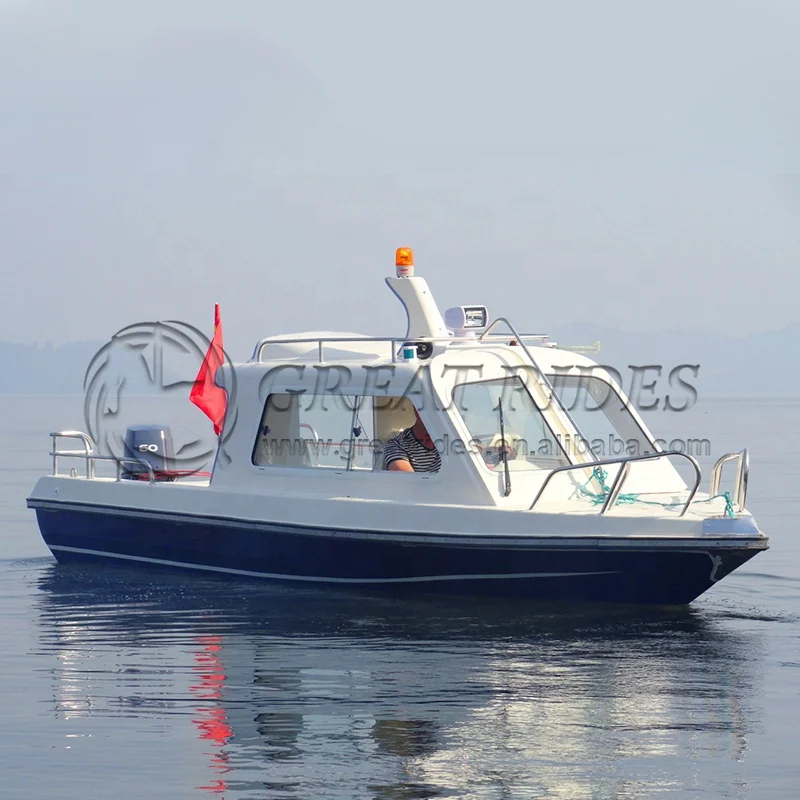 Half Cabin Outboard Engine Speed Boat From China Cheap Price Speed Boat Fiberglass Passengers Boat For Sale