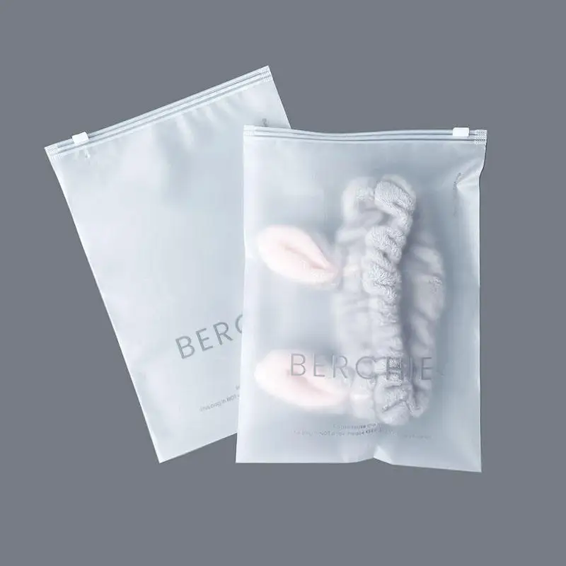 Eco Friendly Clear Zipper Clothes Storage Packaging Bags Frosted Plastic Ziplock Bag Pe Zip Lock Packaging Bag With Your Logo