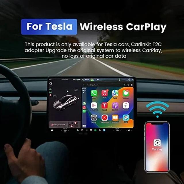 Wireless CarPlay Android auto Mini Box Adapter For Tesla Model 3/X/Y/S CarPlay Wireless Activator Navigation Spotify Siri iOS16