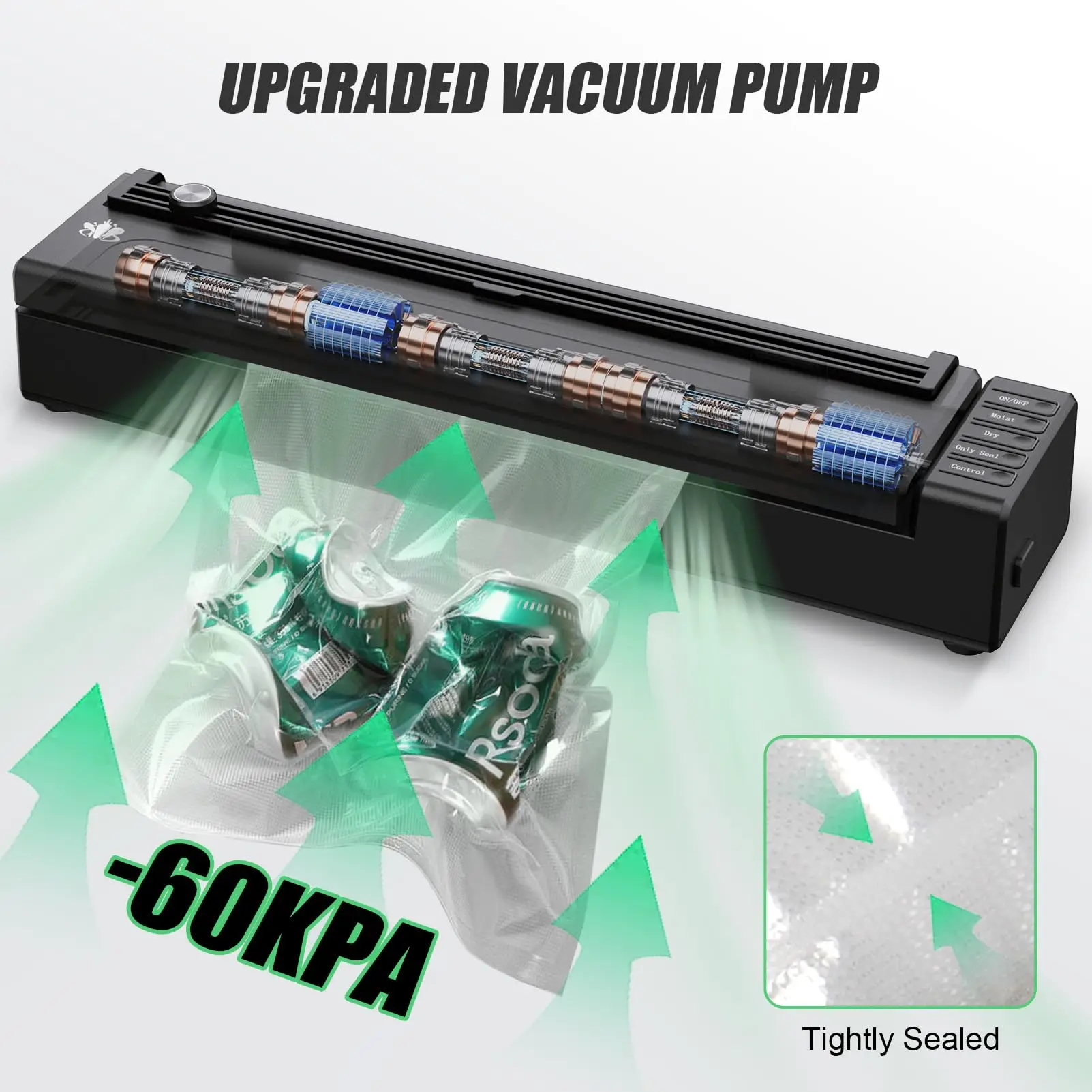custom kitchen automatic mini meat food-vacuum-sealer sealing bag packaging machine for Dry/Moist Food Storage and Sous Vide