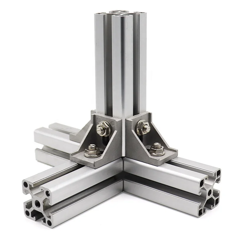 Brace Aluminum Profiles Accessories L Shape Electrical 3 Plug T Slot Die Cast Right Angle 90 Degree Corner Bracket Profile Alloy